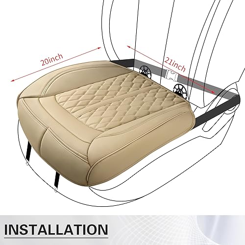 Miniatura 5 de Pariiaotin Fundas de asiento de coche de cuero PU Beige