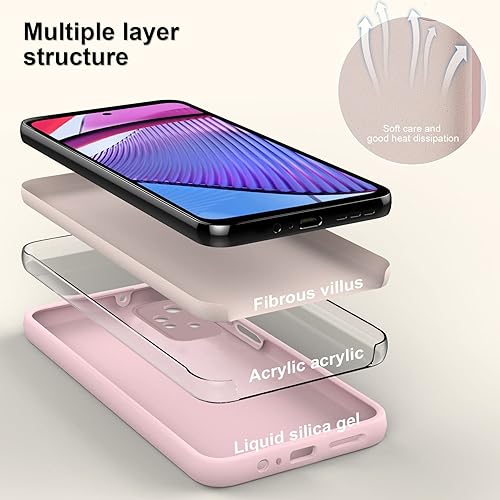 Miniatura 4 de HAII Funda delgada de silicona líquida para Moto G Power 5G, con forro de microfibra resistente a los arañazos, antideslizante y absorción de
