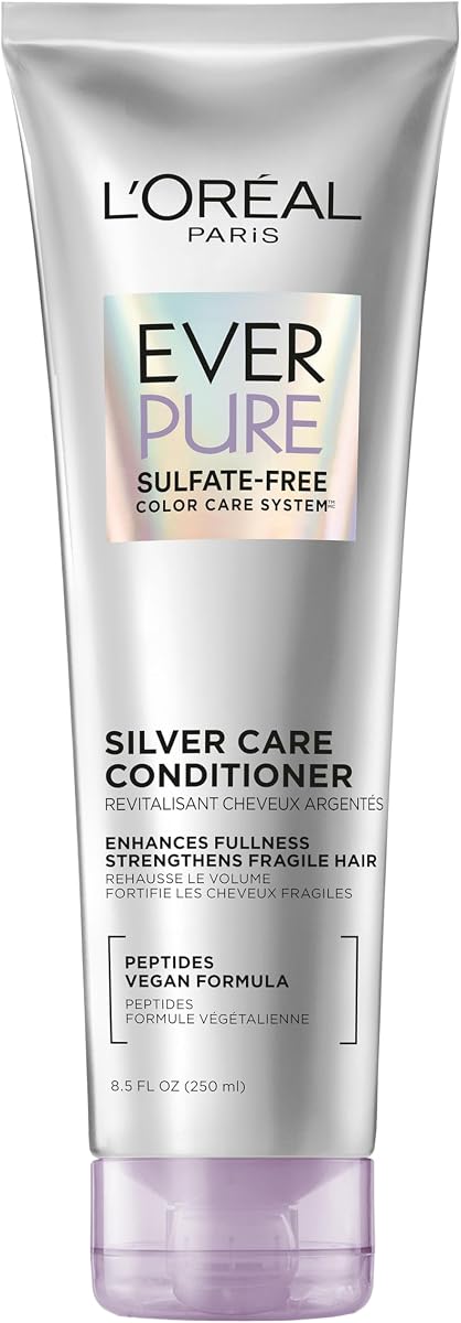 EverPure Silver Care Sulfate Free Conditioner, Brightening and Nourishing Hair Care for Gray and Silver Hair, Vegan Formula with Peptides, 8.5 Fl Oz