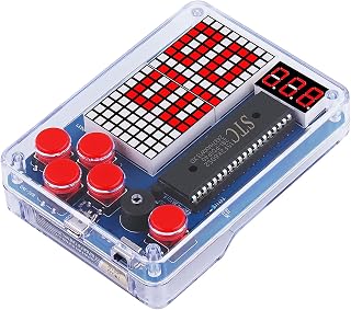 Henakmsl DIY Spielekonsole Löten Bausatz, Elektronik Baukasten DIY Elektronik Lötübungsset mit Acrylgehäuse Handheld Game Console Retro-Spielekonsolen für Löten Erwachsene Anfänger Löten Lernen Set