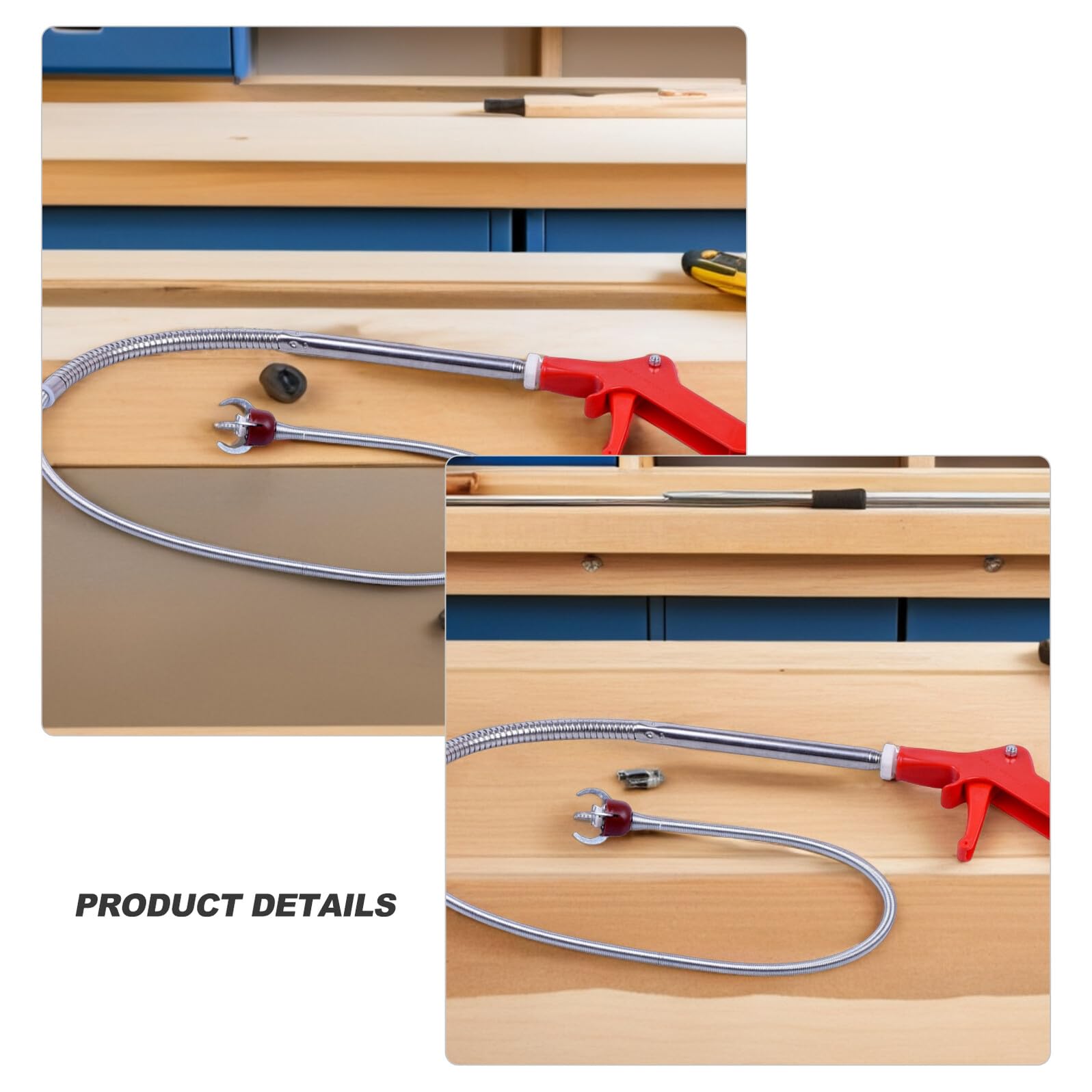 Serpiente Inoxidable de Pulgadas Acero Inodoro Garras de 51 para Limpiar Eliminar Obstrucciones y Tuberías y Desagües de Fregadero en Baños y Cocinas