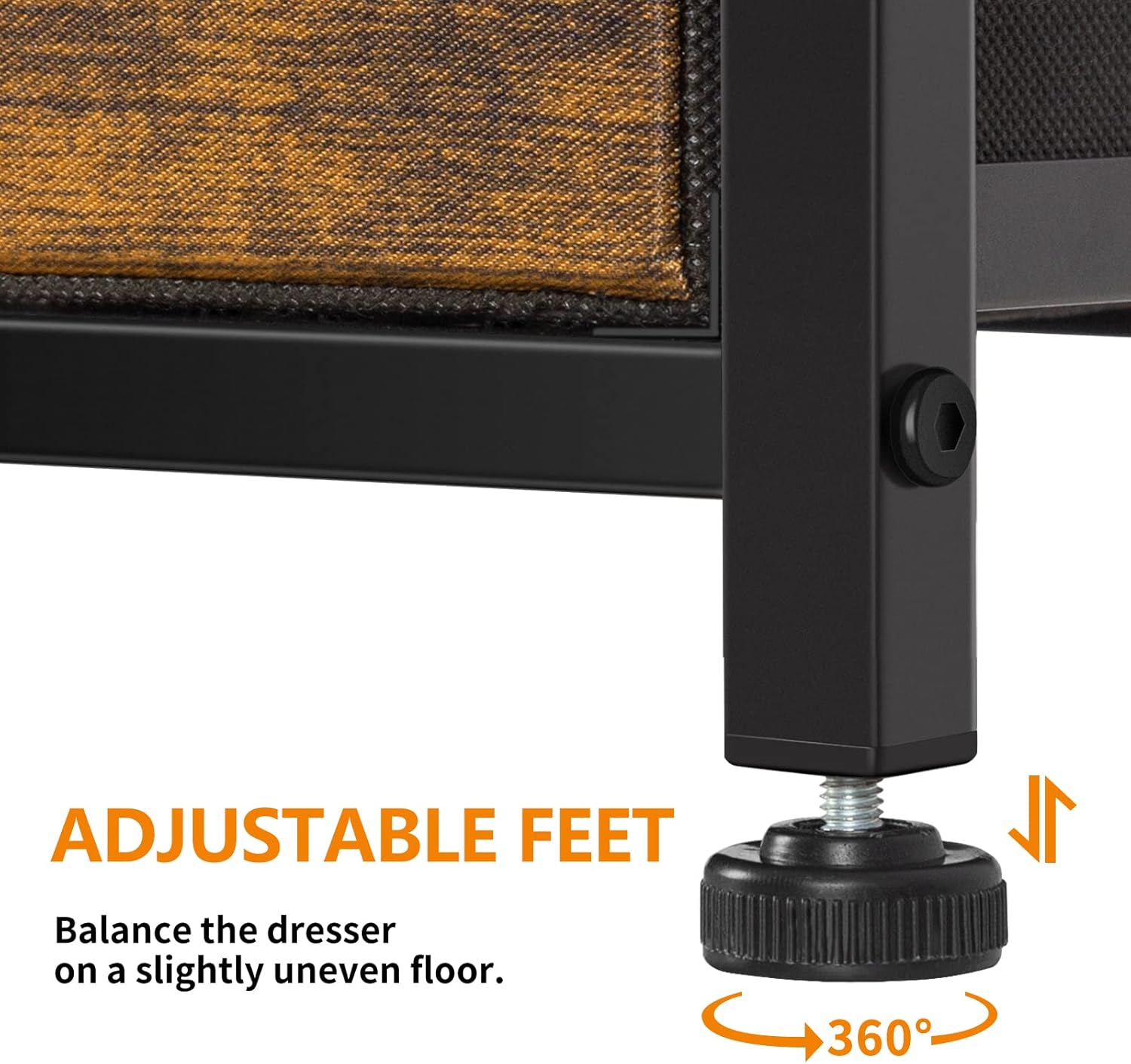 REAHOME Dresser for Bedroom with 8 Drawers Fabric Dresser Chest of Drawers with Wooden Top Sturdy Steel Frame Closet Storage Dresser for Living Room Hallway Closets Nursery (Rustic Brown) LHM8R1 - Image 7