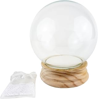 National Artcraft glass snow globe with wooden base