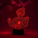 Otaku Lamps Super Saiyan God Super Saiyan Goku Dragon Ball Super – Anime Lamp Figure Night Light, 16 Color RGB LED – Remote, 3D Anime Room Décor Gift for Otaku