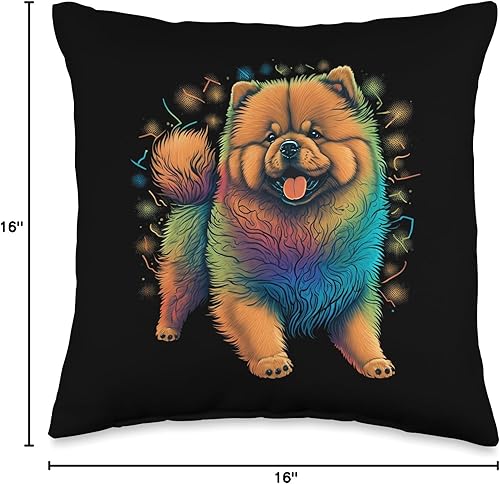Miniatura 6 de Cute Dog Chow Lover - Almohada de 18 x 18 pulgadas, multicolor