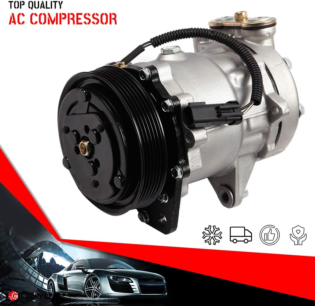 CCIYU A/C Compressor with Clutch A/C Air Compressor for Car 2002-2003 for Dodge Durango 4.7L Air Conditioning Compressor for 2544N