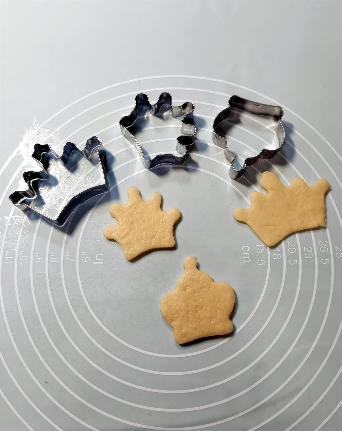 Comais Royal Princess Crown Shaped Cookie Cutters Set Stainless Steel 3Pcs