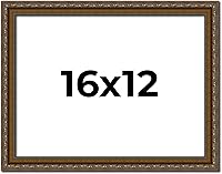 Vista 96 de Marco de fotos completo de madera dorada envejecida de 16 x 20 pulgadas con plexiglás acrílico UV, parte trasera de tablero de espuma y accesorios