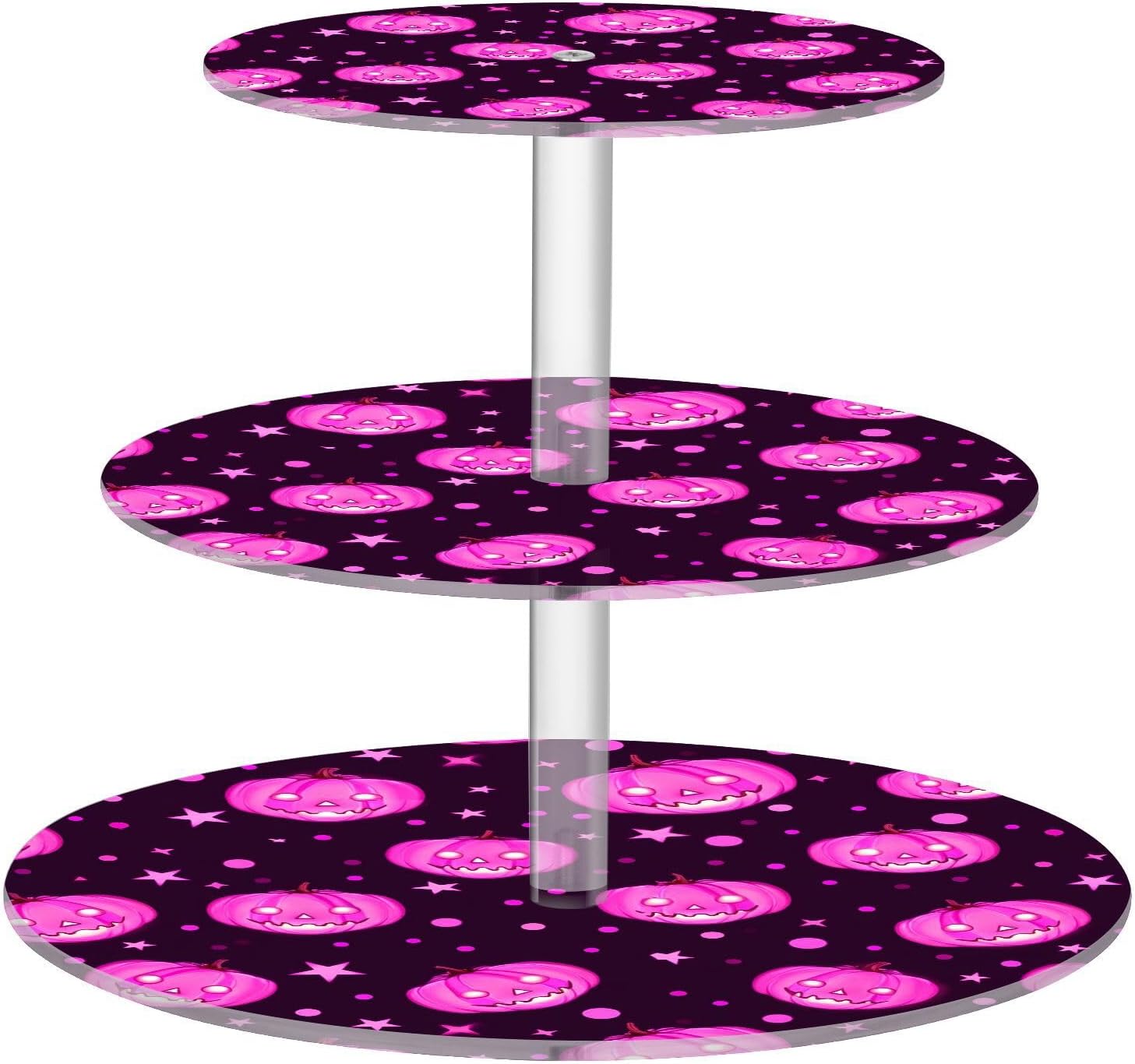 Pumpkin Star Halloween 3 Tier Acrylic Cupcake Stand, Cupcake Stand for 34 Cupcakes for Weddings,Christmas,Holidays,Parties,Birthday,Printed Cupcake Tower 23300985