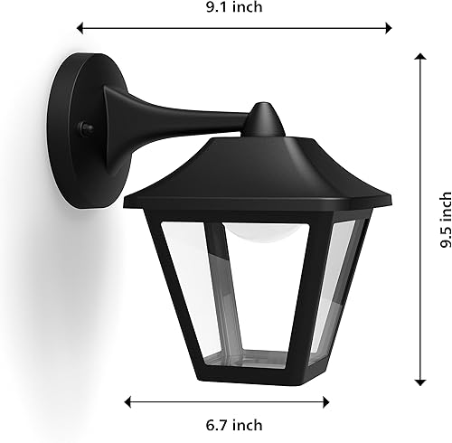 Miniatura 2 de PHILIPS Lámpara de pared LED para exteriores, clásica, grande, blanco brillante, 3000 K, 1 paquete, 50 W, 500 lúmenes, resistente a todo tipo de