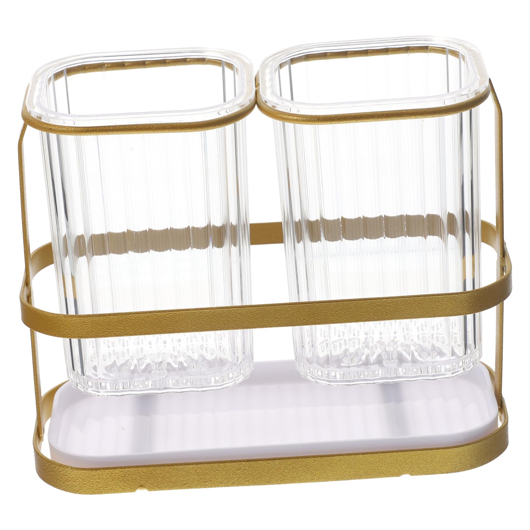 OKUMEYR Wall Mount Cutlery Holder Dual Compartment Utensil Organizer with Drain Tray Stylish Kitchen Spoon Storage Resistant Easy Installation for Countertop