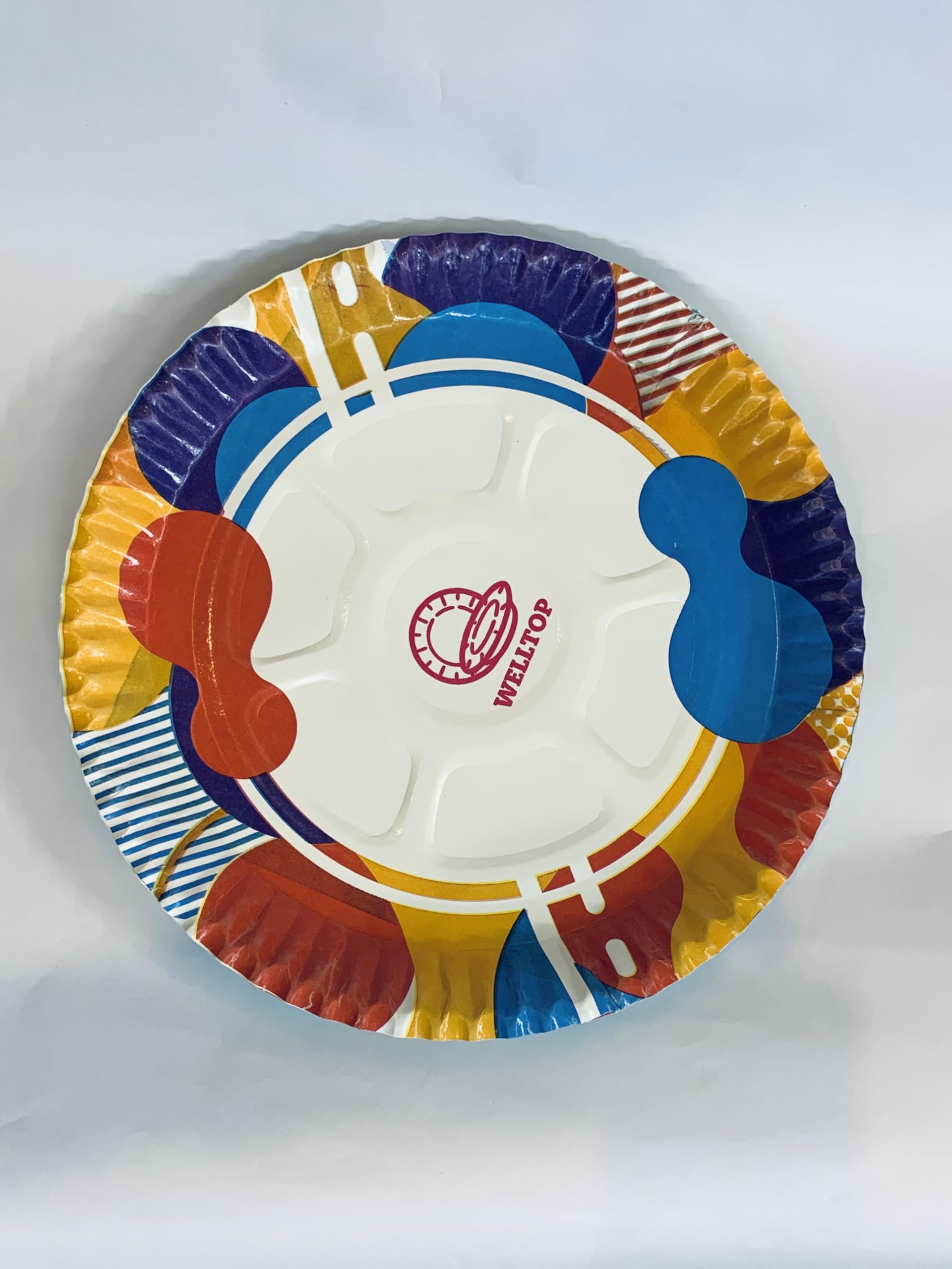 8 Pack of Extra Thick Premium Coloured Paper Plate 12 inch Size 25 Pieces/pkt for Office & Home Party, Canteen, Restaurant and for Warm & Cold Snacks. Bio degradable, Disposable and Food Grade