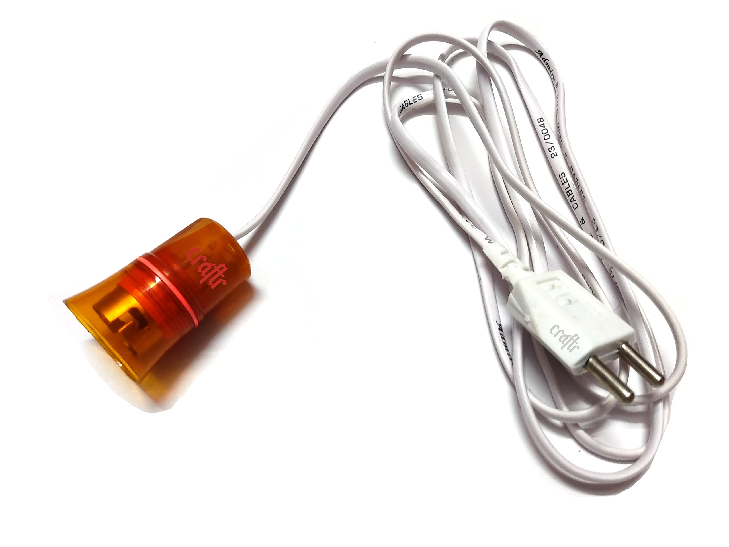 Craftr Bulb Holder with Wire & 2 Pin Plug | Flexible Cable | Fancy B22 Holder | For multipurpose festive decorations (3 meter)-image-0