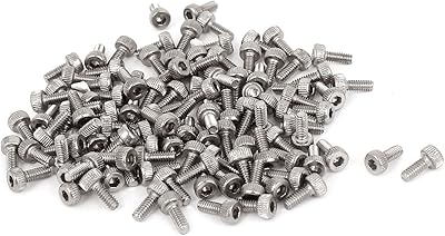 uxcell® 7mm Long M2x5mm Stainless Steel Hex Socket Head Cap Screws 100 Pcs