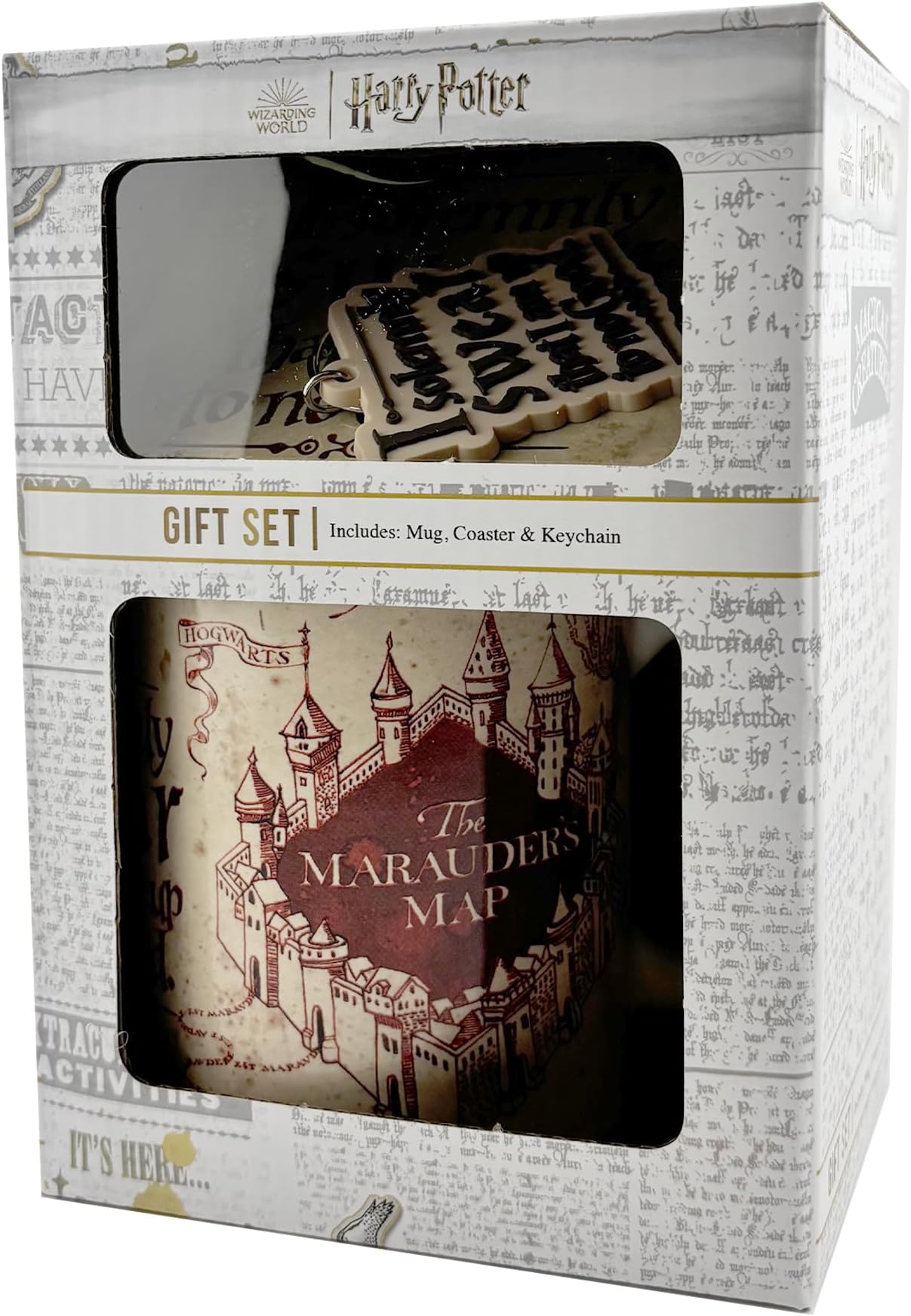 Pyramid International Harry Potter Marauders Map Gift Set with Ceramic Mug, Keyring and Coaster in Gift Box - Official Merchandise