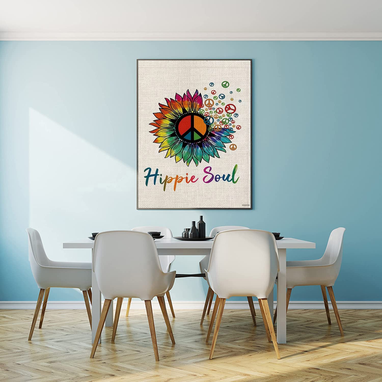 Kit Diamanti Painting Fai Da Te 30,5x40,6 Cm, Tela Con Motivo Arcobaleno E Girasole, Completo Di Perline E Strumenti