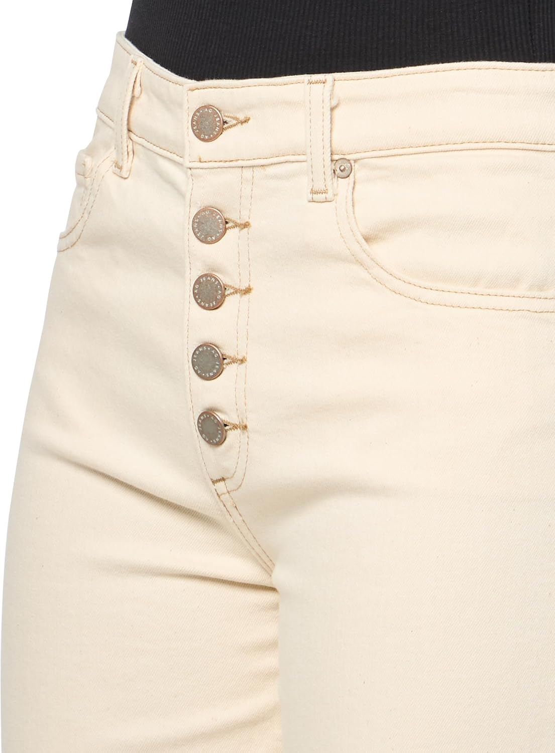 Women's Saige Mid Rise Wide Leg Jean, White Oat - Image 3