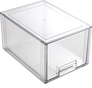 BINO | Stackable Storage Drawers, Tall Small - Clear | THE CRATE COLLECTION | Storage Bins With Drawers Bathroom Organizers and Storage Organization and Storage Under Sink Organizer Vanity Cabinet
