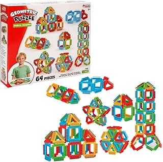 Dede Geometric Puzzle 64-Pieces Set, Multicolor