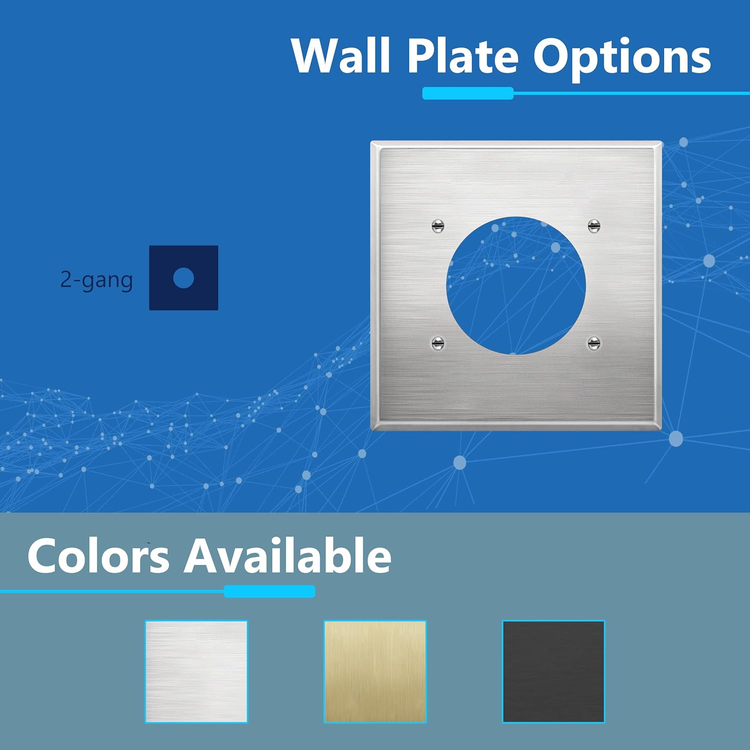 LIDER NEMA 14-50R Wall Plate, 30 Amp Flush Dryer Receptacle 125/250V