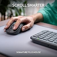 Vista 9 de Logitech MK955 Signature Slim Wireless Keyboard and Mouse Combo, for Larger Hands, Quiet Typing and Clicking, Switch Across Three Devices