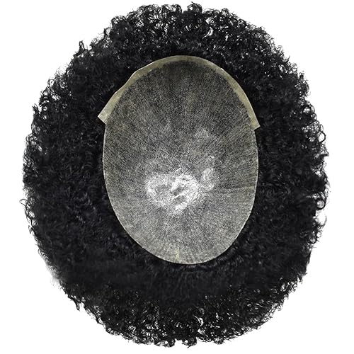 Miniatura 3 de LYRICAL HAIR Unidad de cabello humano brasileño para hombres negros, sistema de reemplazo para hombres afroamericanos afroamericanos y negros,