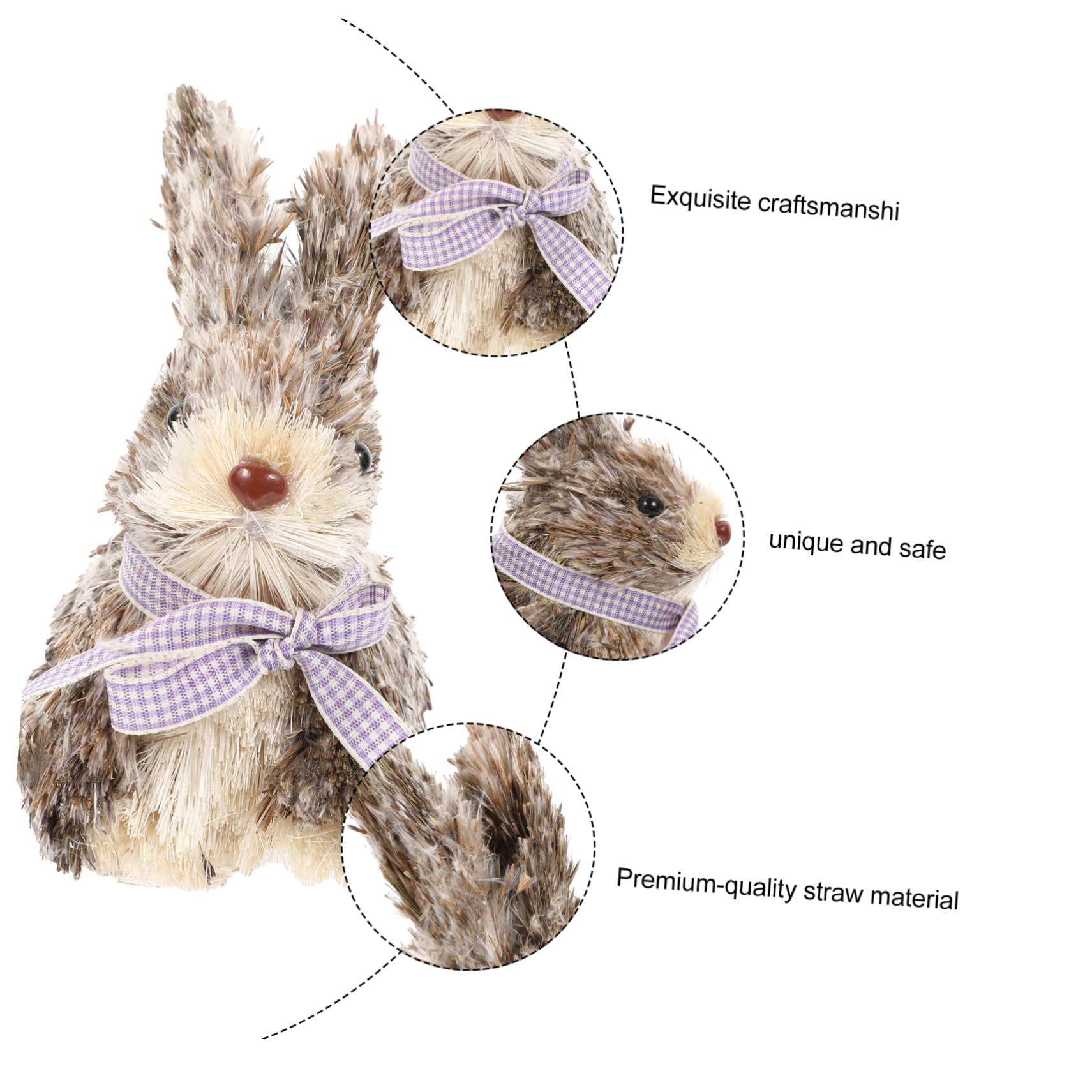 ULTECHNOVO 2pièces Ornement De Lapin Fait Main Décoration Adorable pour Pâques Et Intérieur Figurine pour Maison