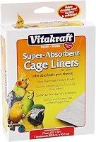 Vitakraft Super Absorbent Bird Cage Liners for Parrots, Parakeets, Conures, Cockatiels - 20x18 Inch White 7 Pack