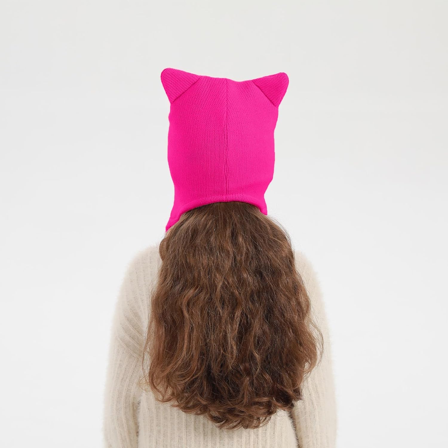 Girls Winter Cat Ear Beanie Hat and Gloves Set Kids Knitted Earflap Cap Mitten Set for Ages 3-7 - Image 4