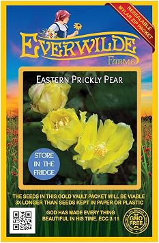 Everwilde Farms - 5 Eastern Prickly Pear Native Wildflower Seeds - Gold Vault Seed Packet