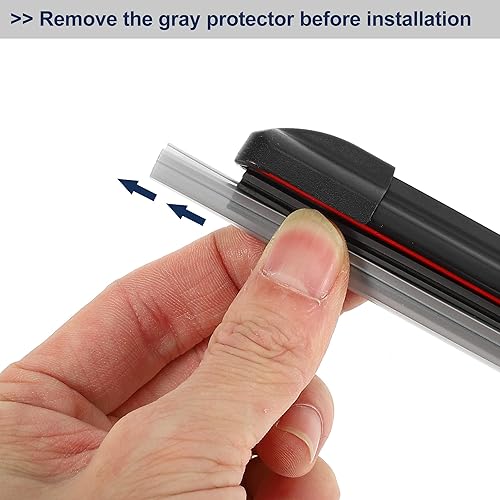 Miniatura 7 de X AUTOHAUX Juego de 3 limpiaparabrisas delantero de 26 pulgadas, 19 pulgadas, 16 pulgadas, para Toyota Prius 2010-2015 con gancho en U