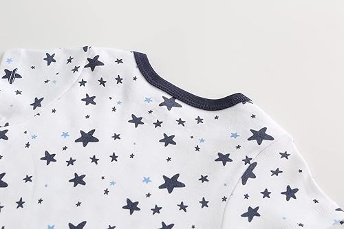 Vista 4 de Chamie Traje de bebé recién nacido con diseño lindo de manga corta de una pieza para niños