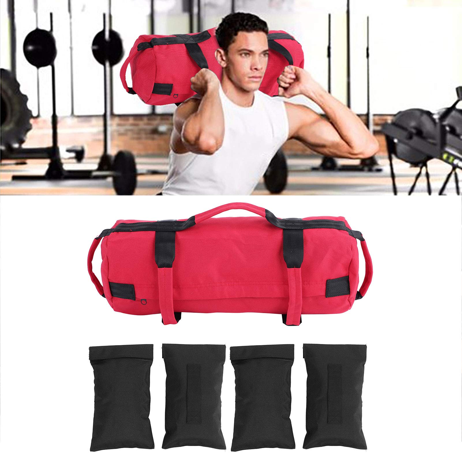 Ubervia® Sandbag, Weightlifting Sandbag, Lightweight Durable PU Material Waterproof for Boxing Red Internal Filling Training Equipment-image-35