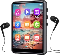 MP3 Player with Bluetooth 5.3-64GB Portable Music Player with 2.4" Full Touch Screen, MP3 Player with HD Speaker, FM Radio, Video, Voice Recorder, HiFi Sound Shuffle Music Player Support up 128GB