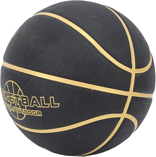 Teen Basketball, Large Particles Practical Soft Touch Training Basketball Black for Yard