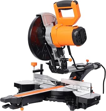 10in Single Bevel Double Speed Sliding Miter Saw,48T Blade,2-Speed 5000/3200 RPM,3.5x13in Cutting Capacity,ETL certificate Black+Orange