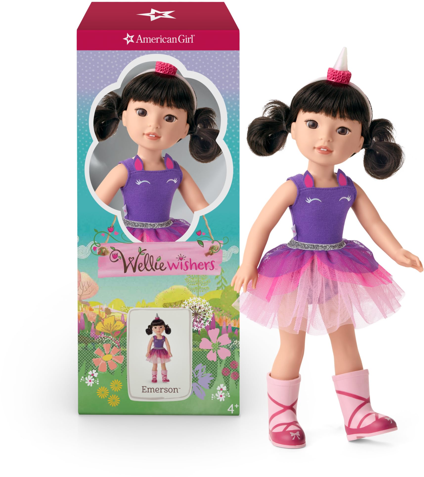 WellieWishers Emerson 14.5" Doll, Purple,silver