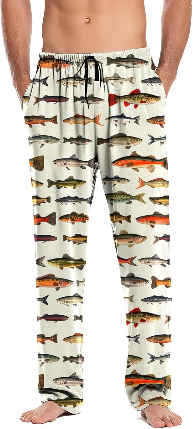 Mens Pajama Pants Sleep Lounge Bottoms Soft Comfy Pj Pant Sleepwear with Pockets