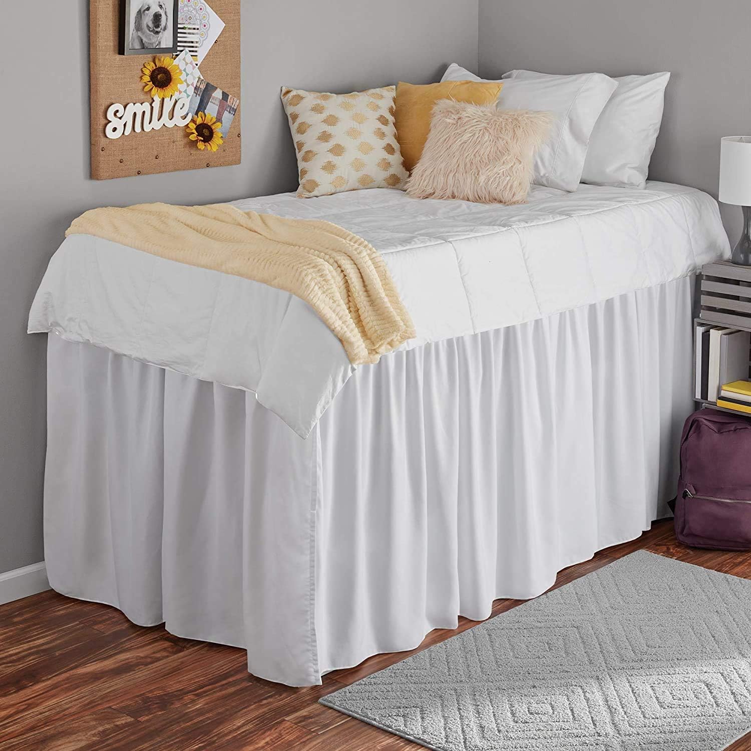 College Room Dorm Bed Skirt Extra Long Bed Skirt Twin XL