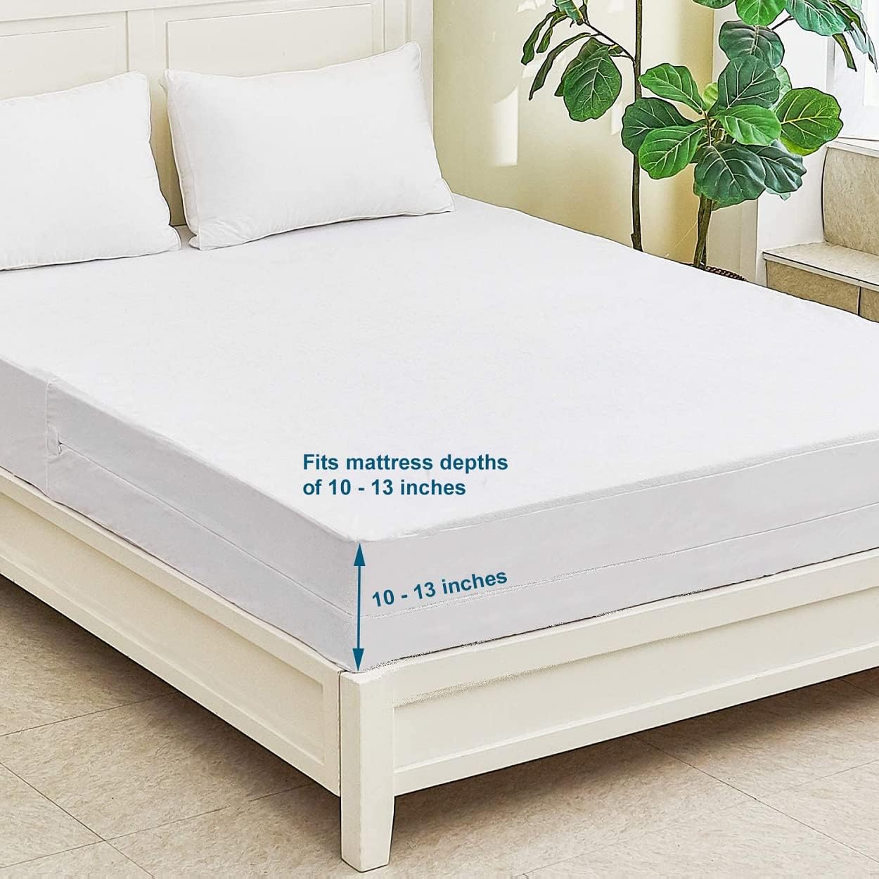 Fullcover Zipped Waterproof Mattress Cover Double 135cms x 190cms x