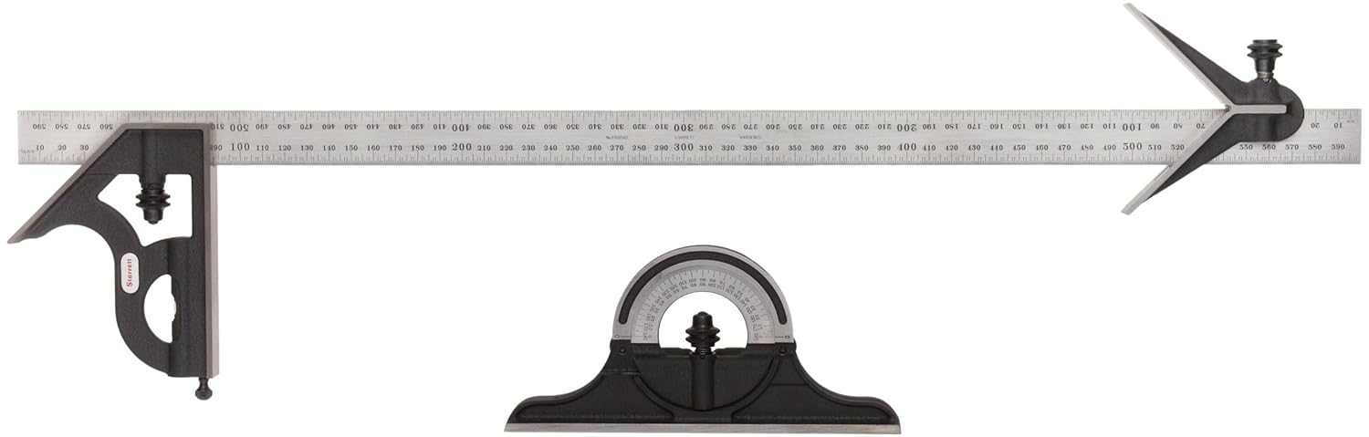 435M-600 600mm Combination Set with Square, Center and Reversible Protractor Head and Blade