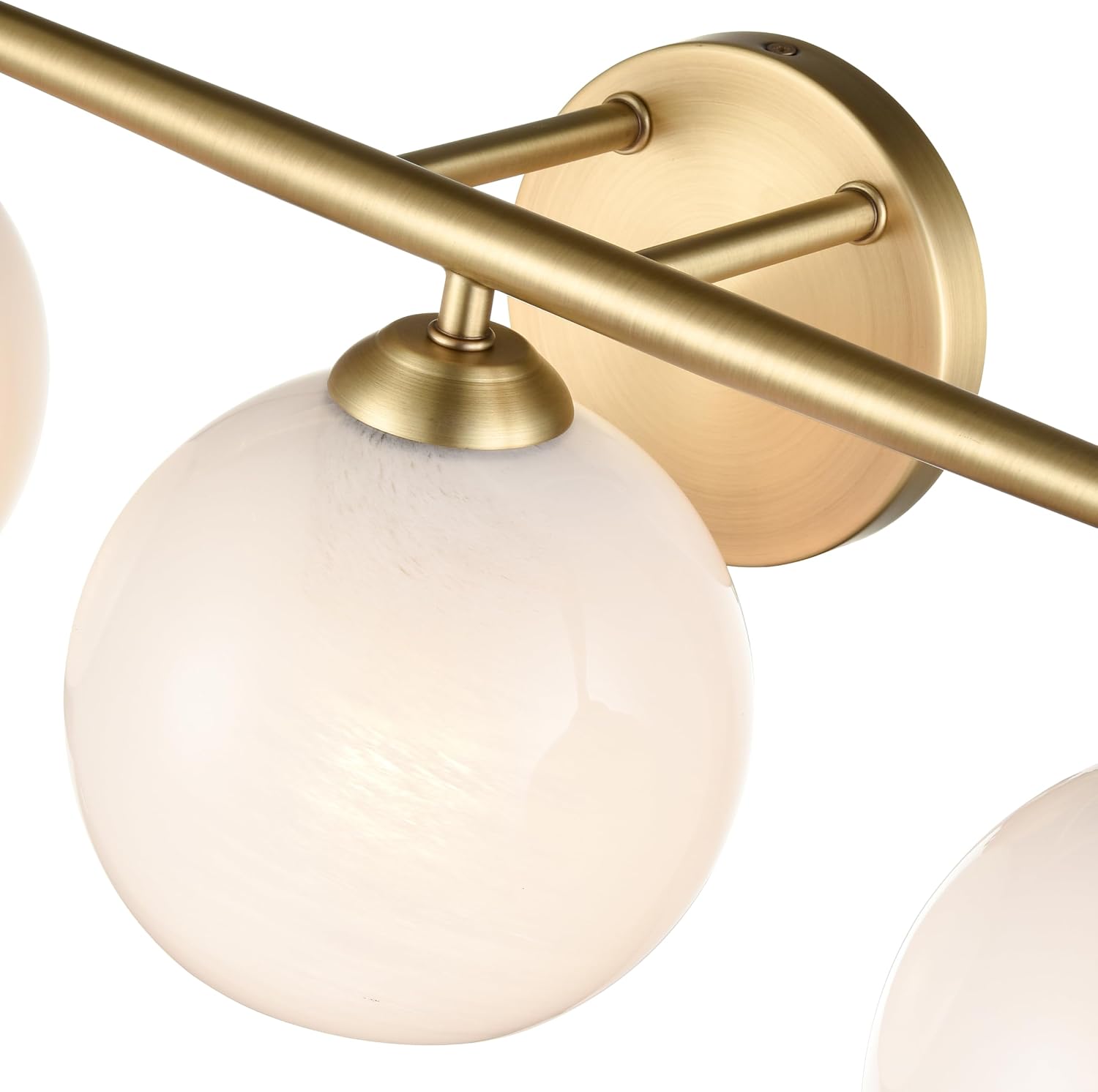 ML Lighting | Kimorra Collection | 18103-VB | Indoor 3 Light Vanity in Vintage Brass with White Cloud Glass Shade | Elegant and Versatile Design for Any Bathroom