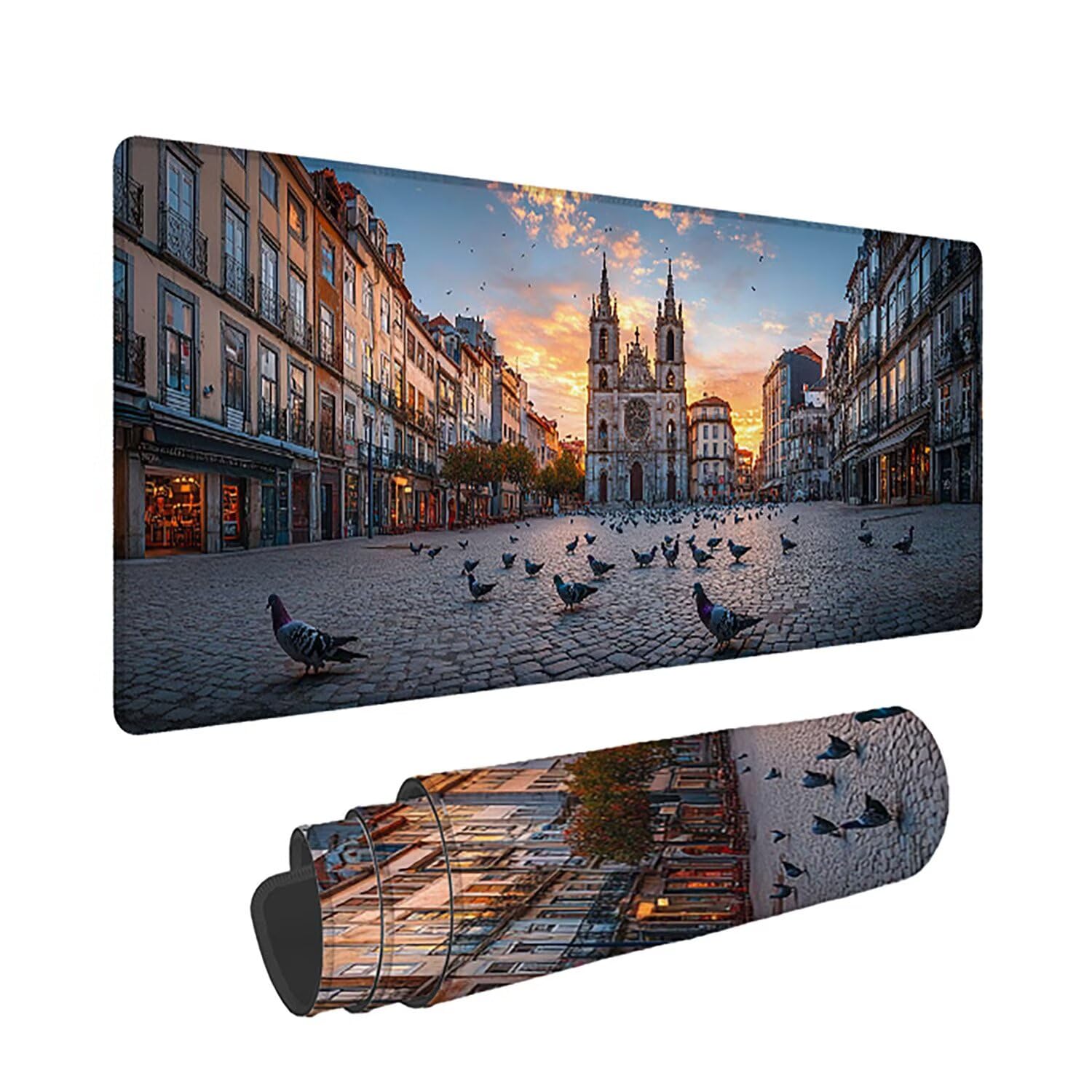 Nowoczesna podkładka pod mysz XXL - 1400x600x3mm - krajobraz duża mata na biurko z przeszytymi krawędziami wodoodporna antypoślizgowa do komputera, przenośna poprawia precyzję i szybkość -36754