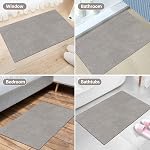 Absorbent Bath Mat for Bathroom 15.7x23.6 Inch Non Slip Quick Dry Bathroom Rug Carpet Diatomaceous Earth Bathroom Floor Mat Rug Kitchen Entrance Door Mats Carpet Home Floor Mat (Grey)