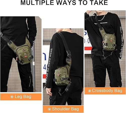 Miniatura 6 de Riñonera impermeable a la moda, bolsa cruzada de hombro con pierna caída, bolsas cruzadas, tácticas, militares, muslos, caderas, paquetes al aire