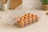 15 Compartment Transparent Egg Storage Container With Lid