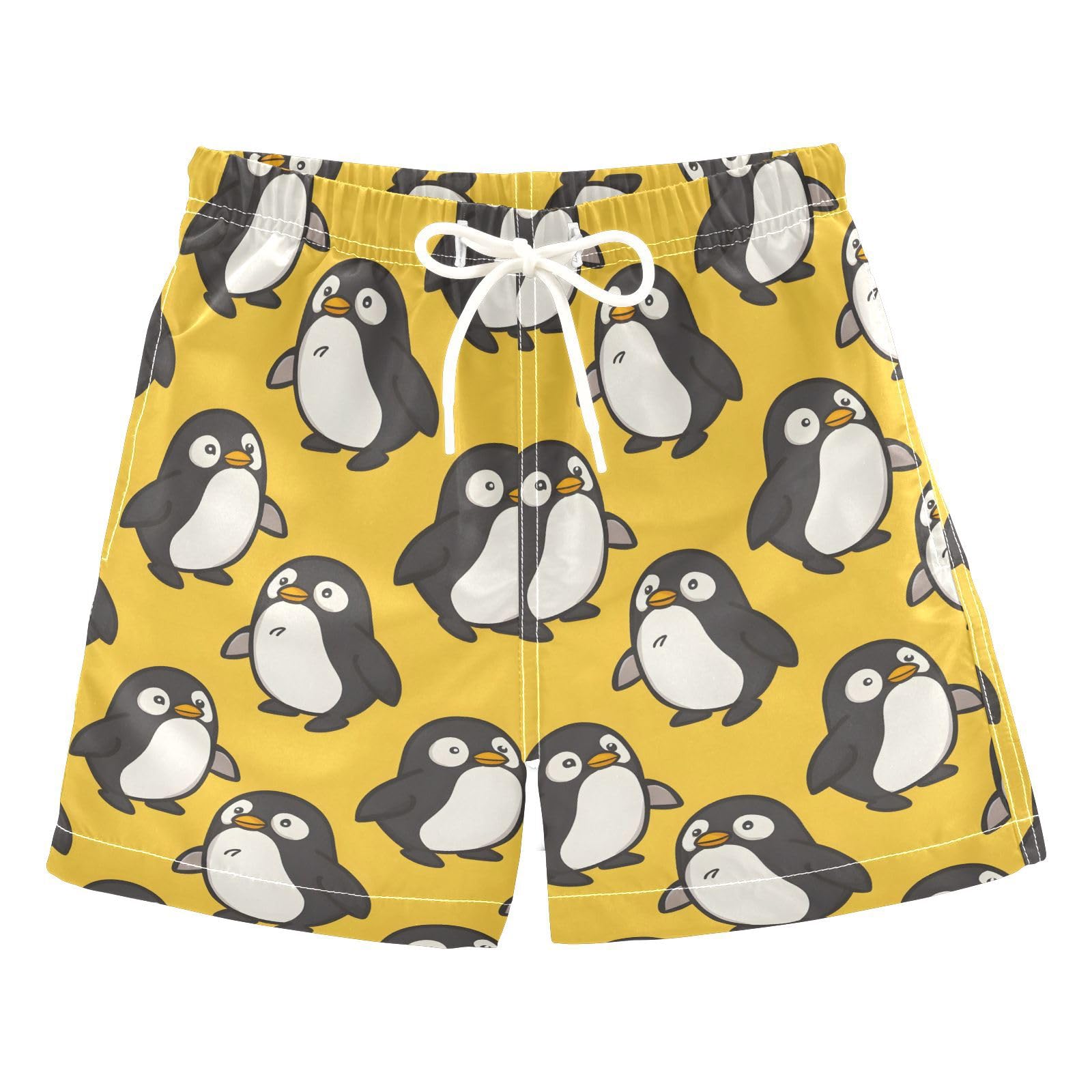Cute Chubby Penguin Boys Swim Trunks Toddler Shorts Swimwear Boardshorts Multicoloured