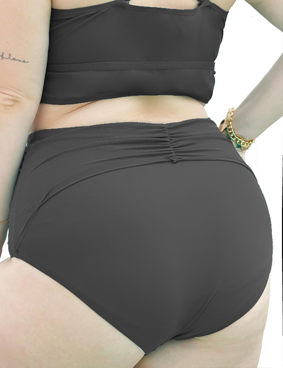 Women Plus Size High Waisted Bikini Bottoms Ruched Swimsuit Bottom Tummy Control Full Coverage Swim Shorts 2025 - Image 4