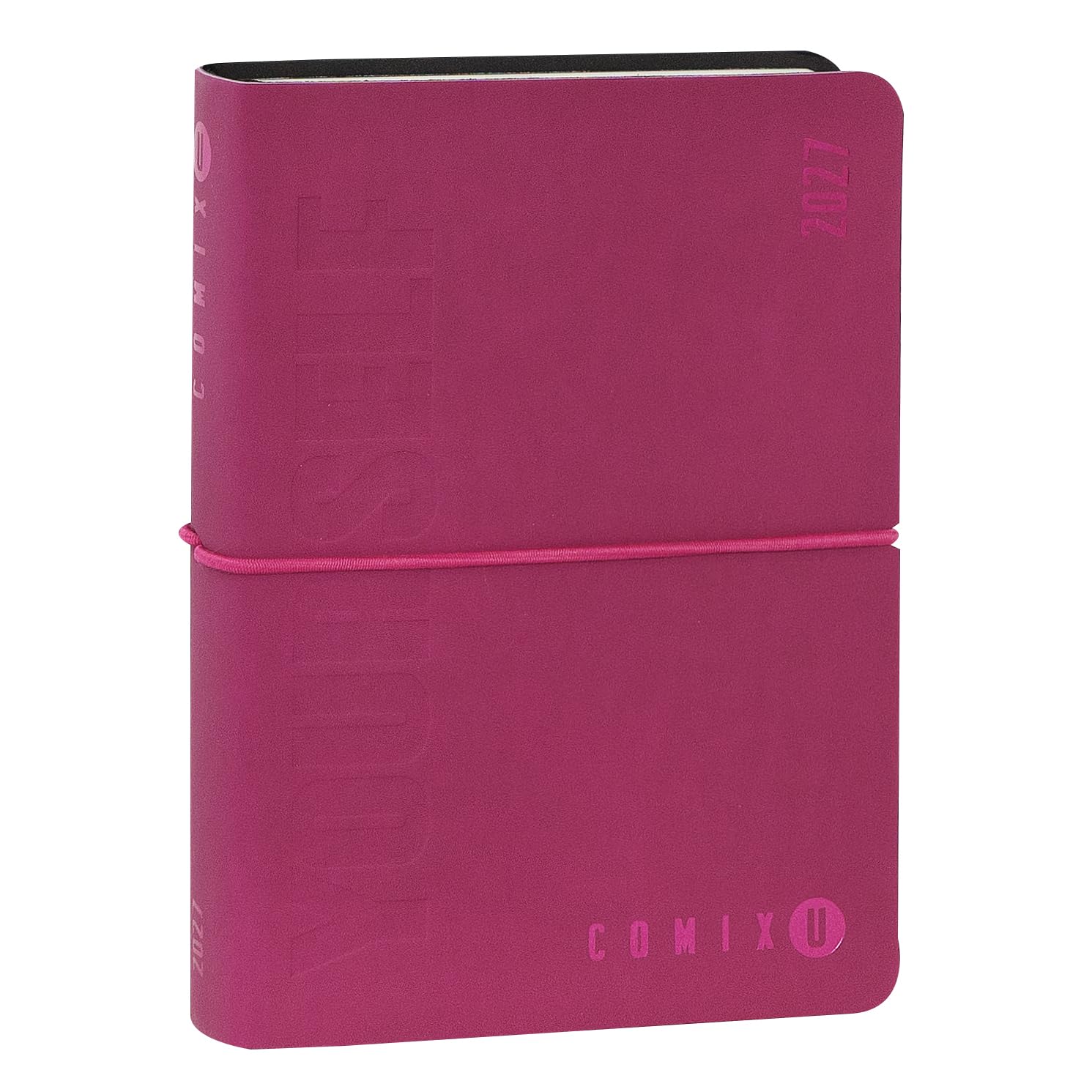 COMIX U YOURSELF 2026-2027 Mini Daily Diary, 16 Months, with Soft Cover Heating, Elastic and 448 Pages, Ideal for School and University, 4.3 x 6 inches, Magenta