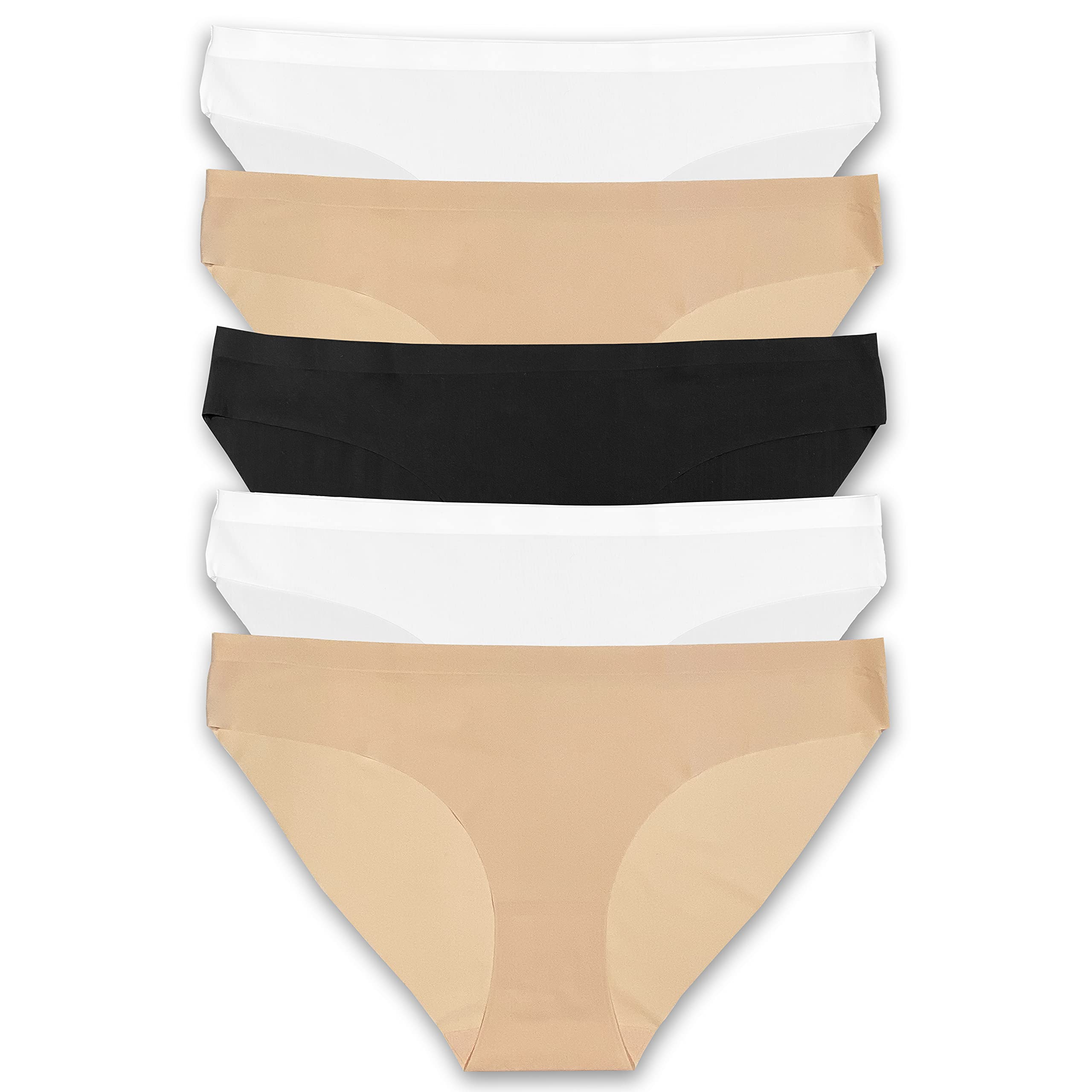 The Essentials Wardrobe Ladies Bikini Briefs 5 Pack No VPL No Panty Lines Underwear Stretch Size 8-18
